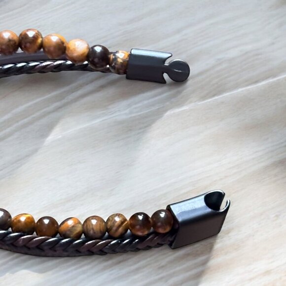 Classic Men's Leather Multilayer Bracelet - Picture 4 of 7